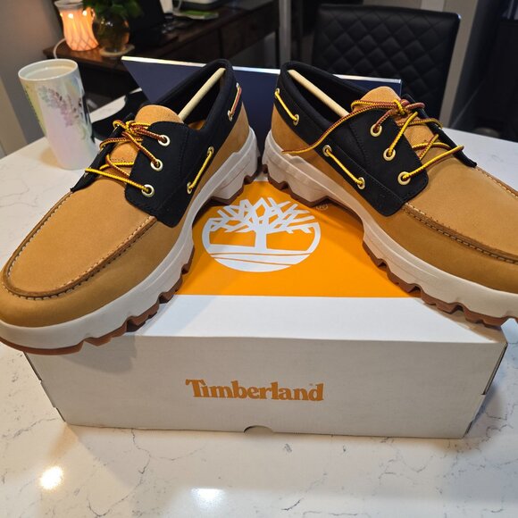 Timberland Authentic Boat Shoe Mens 12 NUBUCK OXFORD WHEAT BLACK NEW TB0A2AK5231 - Picture 3 of 10